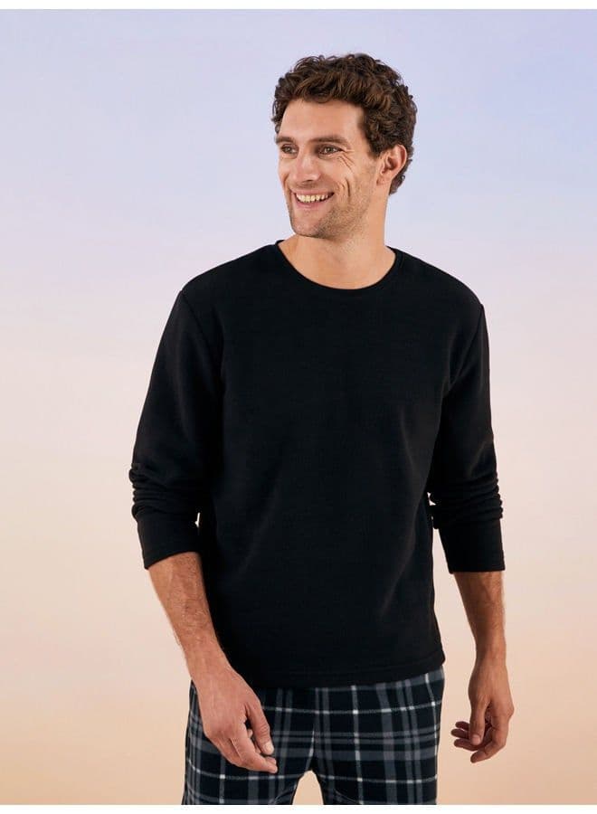 Standard Pattern Plaid Fleece Men's Pajamas Set 2