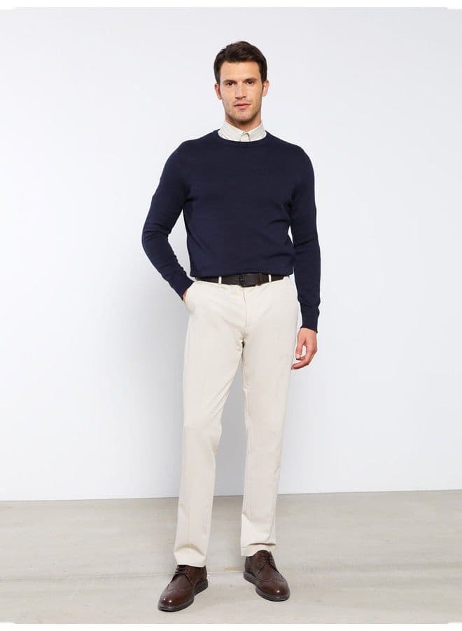 Crew Neck Long Sleeve Men's Knitwear Sweater 2