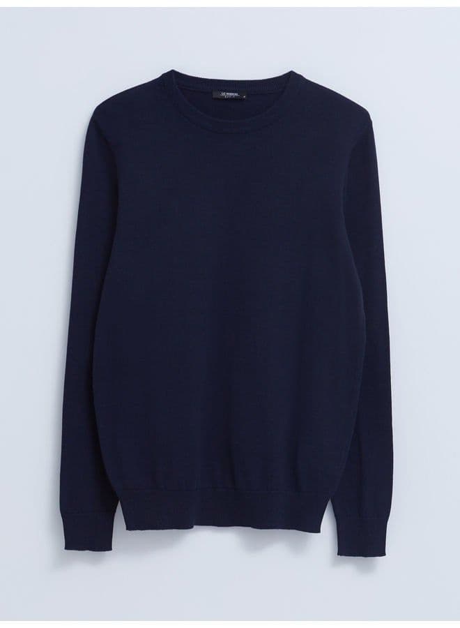 Crew Neck Long Sleeve Men's Knitwear Sweater 5