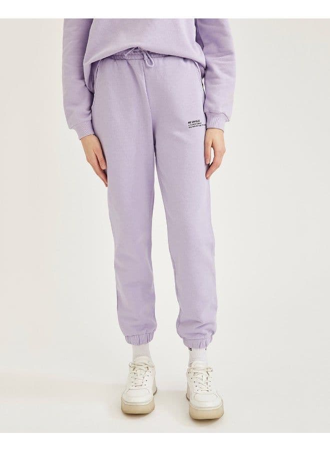 Relaxed Fit Knitted Joggers Lilac 2