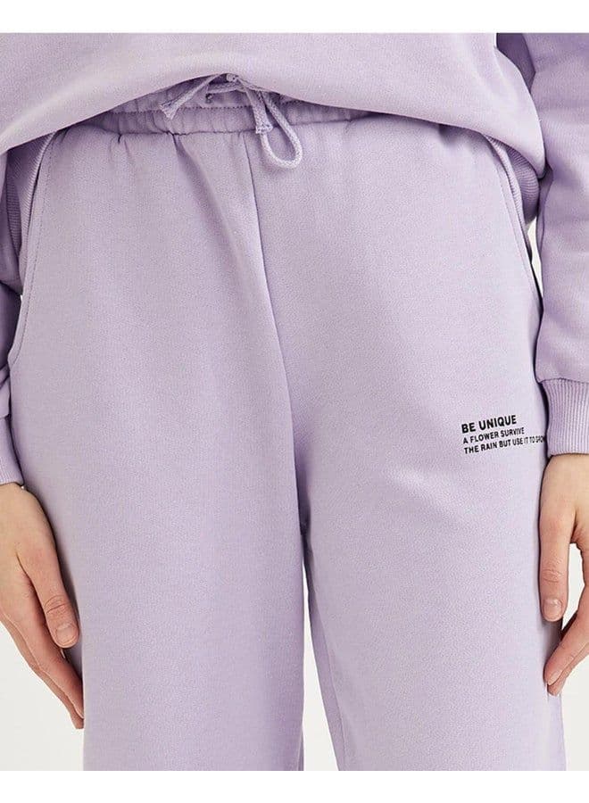Relaxed Fit Knitted Joggers Lilac 3